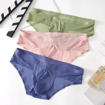 Мужские сексуальные трусы с низкой посадкой, U-образные, однотонные, плавные линии, бесшовные, дышащие, стринги, нижнее белье L