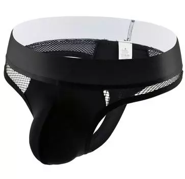 Мужские сексуальные трусы, сетчатое нижнее белье в стиле пэчворк, трусики-трансформеры с низкой талией, ажурные стринги, эластичные дышащие трусики-бикини S