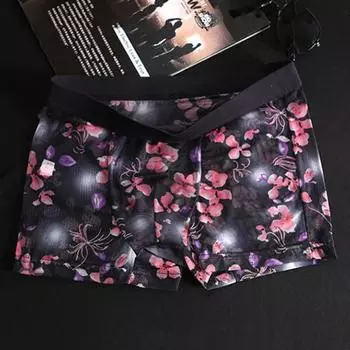 Мужские сексуальные трусы ультратонкие прозрачные сетчатые боксеры трусы прозрачные эластичные нижнее белье для повседневной носки Главная XXL