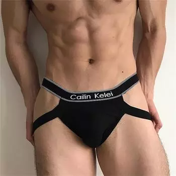 Мужские сексуальные узкие хлопковые стринги с двойной Т-образной талией и подъемом ягодиц с низкой талией L