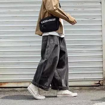 Мужские сезонные джинсовые брюки широкого кроя, рабочая одежда, повседневные брюки 5XL