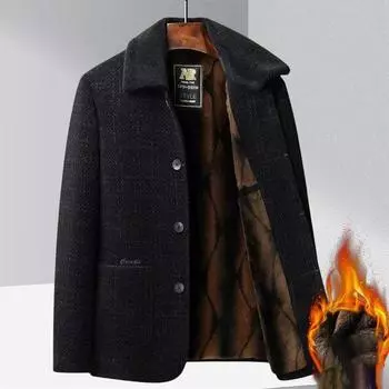 Мужские шерстяные пальто Мужское деловое повседневное пальто-тренчкот Зимнее пальто с шерстяной подкладкой Мужское осенне-зимнее шерстяное пальто для мужчин XXXXXL