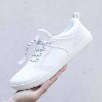 Мужские широкие парусиновые кроссовки Barefoot на плоской подошве с мягкой подошвой Zero Drop Sole с широким носком, легкие кроссовки, большой размер 47 46 белый