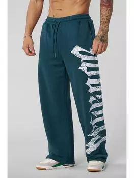 Мужские широкие спортивные штаны с крупным принтом - Повседневные модные джоггеры M