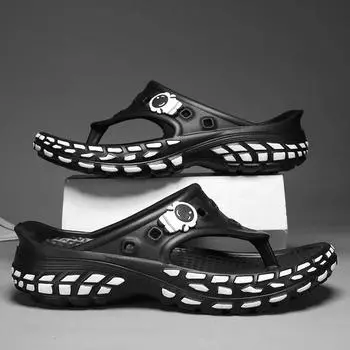 Мужские шлепанцы Домашние тапочки Сандалии Мужские тапочки Домашние уличные сандалии Пляжные шлепанцы с мягкой подошвой 2025 Дизайн Мужская повседневная обувь 36-37 белый