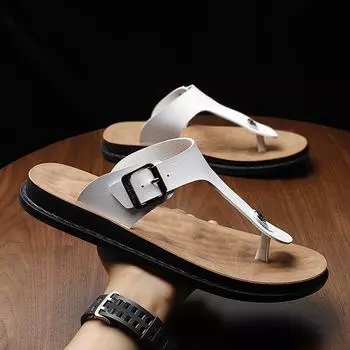 Мужские шлепанцы корейская версия повседневных пляжных тапочек мужские большого размера мужские модные шлепанцы производитель 38