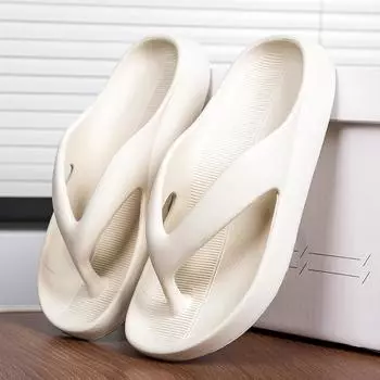 Мужские шлепанцы, летние, толстые, нескользящие, тапочки, для дома и отдыха, пляжные сандалии 38-39 чёрный