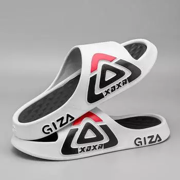 Мужские шлепанцы, мужские тапочки, простые нескользящие удобные тапочки на мягкой подошве для душа, уличная мужская обувь, мужские тапочки 39 белый