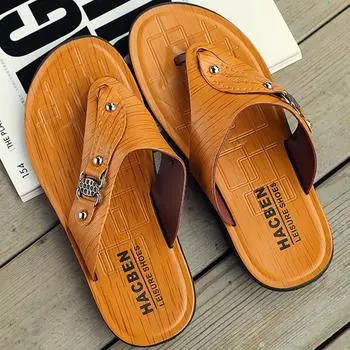 Мужские шлепанцы на мягкой подошве из искусственной резины, дешевые шлепанцы, пляжные сандалии, шлепанцы для мужчин 39 коричневый
