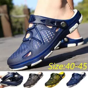 Мужские шлепанцы, сандалии, резиновая повседневная мужская обувь, летние модные пляжные шлепанцы, тапочки Sapatos Hembre Sapatenis Masculino 45 чёрный