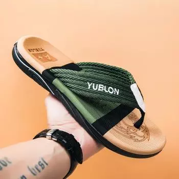 Мужские шлепанцы, слипоны на плоской подошве, сандалии, римская пляжная обувь 45 чёрный