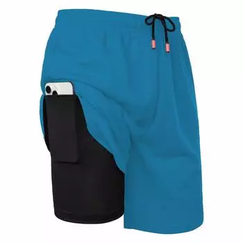 Мужские шорты для бега, быстросохнущие шорты для мужчин, шорты-невидимки 2 в 1, повседневные шорты для занятий йогой и спортом на открытом воздухе Yasheng S чёрный