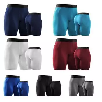 Мужские шорты для бега, тренировок, фитнеса, активного отдыха, компрессионные леггинсы, брюки S белый