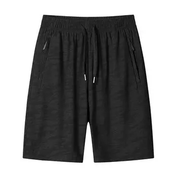 Мужские шорты Ice Silk Five Quarter, быстросохнущие повседневные верхние шорты, тонкие свободные прямые брюки свободного покроя, пляжные брюки большого размера 8XL