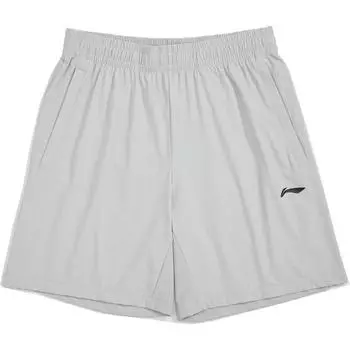 Мужские шорты Li Ning Fitness Series, однотонные, средней посадки, влагоотводящие, прямые, с короткими штанинами, темно-серые, AKYU353-7 3XL