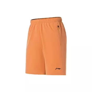 Мужские шорты Li Ning Fitness Series, однотонные, быстросохнущие, оранжевого цвета AKSS349-6 M