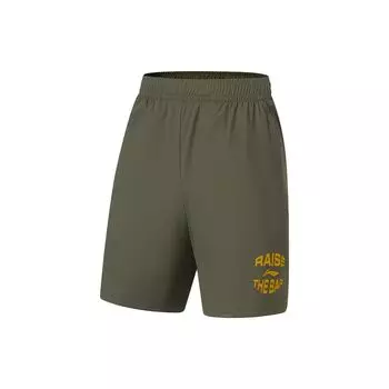 Мужские шорты Li Ning Fitness Series, однотонные трикотажные спортивные шорты, цвет милитари-зеленый AKYT073-3 M