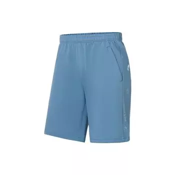 Мужские шорты Li Ning Fitness Series с буквенным принтом, однотонные хлопковые шорты цвета индиго и синего AKSS351-4 S