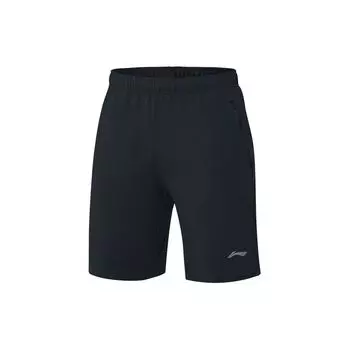 Мужские шорты Li Ning Training Series, плетеные, однотонные, черные, AKSQ103-1 S
