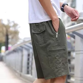 Мужские шорты, модные шорты-карго на открытом воздухе, быстросохнущие спортивные брюки с несколькими карманами больших размеров, спортивные походные брюки XL светло-серый
