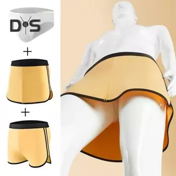 Мужские шорты, нижнее белье с треугольной подкладкой, эластичным поясом, двухслойным дизайном, брюки 3 в 1, трусы-кюлоты, трусы-боксеры L серый