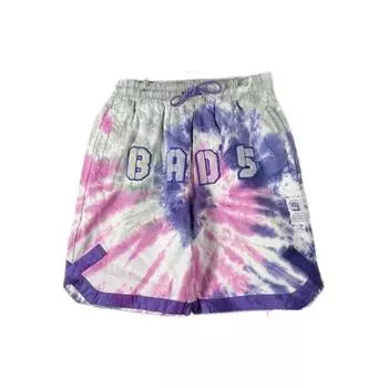 Мужские шорты прямого покроя с вышитыми буквами и узором тай-дай Li Ning Badfive, разноцветные AJSR011-1 M