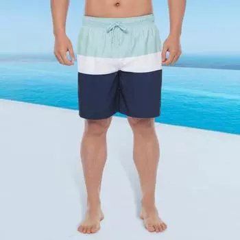 Мужские шорты с 3D-принтом, эластичный пояс, дышащие, быстросохнущие, эластичные, пляжные шорты с регулируемым шнурком M жёлтый