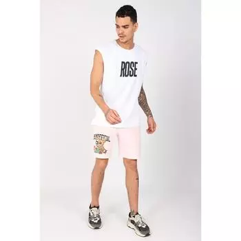 Мужские шорты с завышенной талией розовые