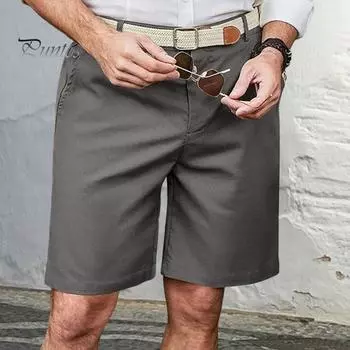 Мужские шорты средней посадки с застежкой-молнией на пуговицы, длиной до колена, с 2 боковыми карманами, легкие повседневные летние пляжные шорты S кофейный