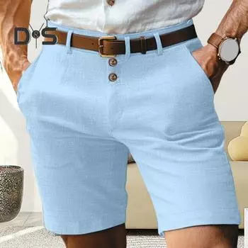 Мужские шорты средней посадки, застежка-молния на пуговицы, однотонные шорты с карманами, прямые летние повседневные шорты для повседневной носки S флуоресцентный зеленый