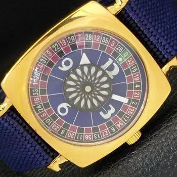 МУЖСКИЕ ШВЕЙЦАРСКИЕ ЧАСЫ С РУЧНЫМ ЗАВОДОМ В СТИЛЕ АРТ-ДЕКО, ОТРЕМОНТИРОВАННЫЕ, С ЦИФЕРБЛАТОМ СИНЕГО ЦВЕТА a431266-2 R106-a431266