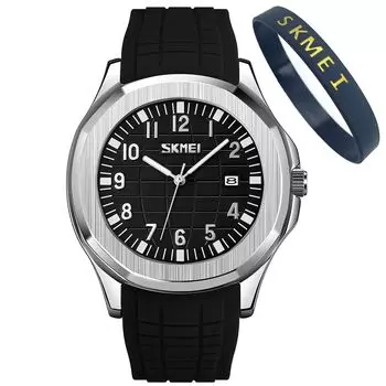 Мужские силиконовые спортивные водонепроницаемые черные наручные часы стильные повседневные брендовые аналоговые мужские часы джентльменские большие арабские цифры дата флуоресцентный роскошный подарок