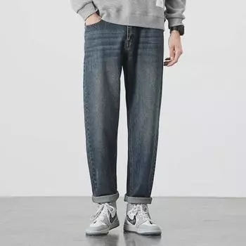 Мужские синие джинсы Ansica Spring Straight 5515 — модные универсальные повседневные брюки 33 чёрный