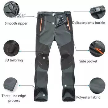 Мужские скальные брюки с эластичной талией, застежкой-молнией на пуговицы, спортивные брюки с карманами, лоскутная расцветка, толстая плюшевая подкладка, походные брюки для активного отдыха на открытом воздухе L фиолетовый