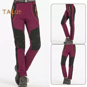 Мужские скальные брюки с эластичной талией, застежкой-молнией на пуговицы, спортивные брюки с карманами, лоскутная расцветка, толстая плюшевая подкладка, походные брюки для активного отдыха на открытом воздухе L зелёный