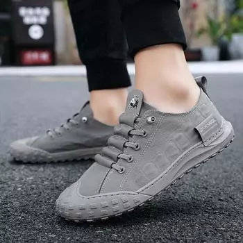 Мужские слипоны на плоской подошве из ткани-зонтика, молодежная повседневная обувь с низким берцем под крокодила 39 хаки