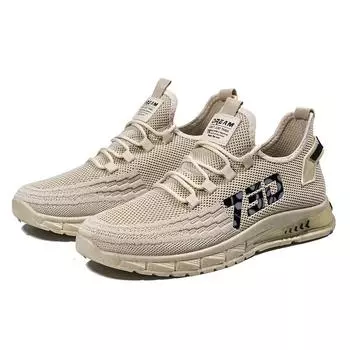 Мужские слипоны со шнурками — устойчивая к запаху спортивная обувь — легкая и дышащая 39 бежевый