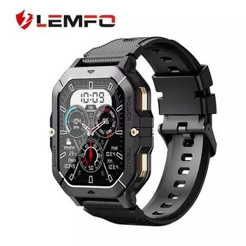 Мужские смарт-часы LEMFO C28 с 2,0-дюймовым HD-экраном, возможностью звонков по Bluetooth и более чем 100 спортивными режимами. чёрный