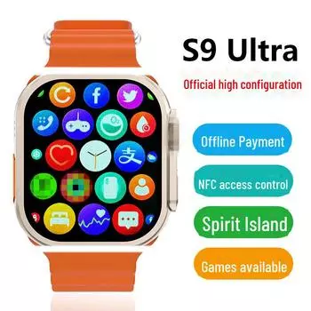 Мужские смарт-часы S9 Ultra 2024 года с функциями сотовой связи, NFC-платежей и спорта C90 Ultra Foreign Edition серый