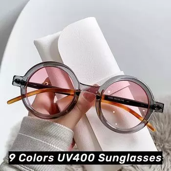 Мужские солнцезащитные очки для спорта на открытом воздухе, женские, винтажные, с круглой оправой, градиентные, UV400, солнцезащитные очки, 9 цветов, женские, модные, сверхлегкие очки AS PICTURE