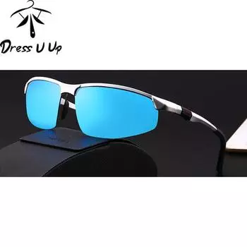 Мужские солнцезащитные очки DRESS U UP, поляризационные винтажные прямоугольные металлические оправы, солнцезащитное стекло с защитой от ультрафиолета серебряный/серый