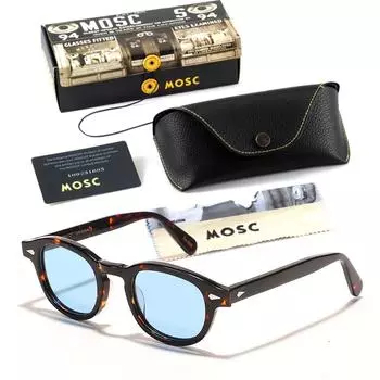 Мужские солнцезащитные очки Johnny Depp Lemtosh, поляризационные солнцезащитные очки для женщин, элитный бренд, винтажная ацетатная оправа, синие очки ночного видения With Box Medium