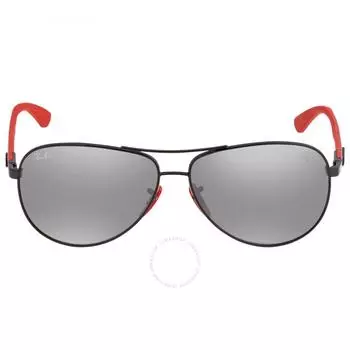 Мужские солнцезащитные очки Ray Ban Scuderia Ferrari Grey Mirror Pilot RB8313M F0096G 61