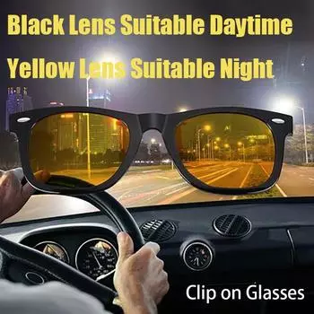 Мужские солнцезащитные очки с откидной крышкой, женские солнцезащитные очки для вождения с клипсами, солнцезащитные очки ночного видения