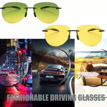 Мужские солнцезащитные очки Ultra Light Frameless TR90 Солнцезащитные очки Мужские очки для вождения, спорта, велоспорта, рыбалки Женские зеркальные солнцезащитные очки без оправы