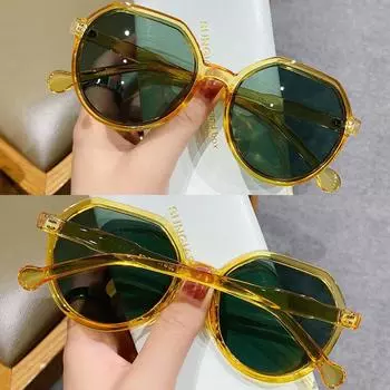 Мужские солнцезащитные очки унисекс популярные универсальные модные солнцезащитные очки трендовые круглые оправы женские персонализированные очки высокого качества ручной работы glasses cloth color random