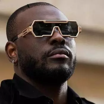 Мужские солнцезащитные очки в стиле панк, цельные женские солнцезащитные очки в стиле панк, большие квадратные очки в стиле ретро, большая оправа, солнцезащитные очки чёрный