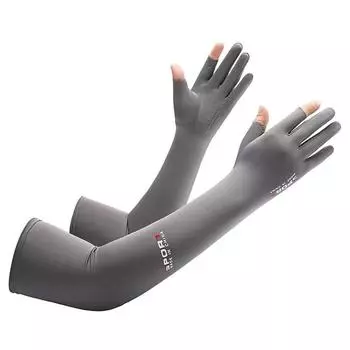 Мужские солнцезащитные рукава для рыбалки, летние рукава из ледяного шелка, эластичные рукава с защитой от ультрафиолета, перчатки, рукава для езды на велосипеде на открытом воздухе серый