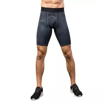 Мужские спортивные эластичные быстросохнущие шорты с трехмерной печатью для фитнеса и бега