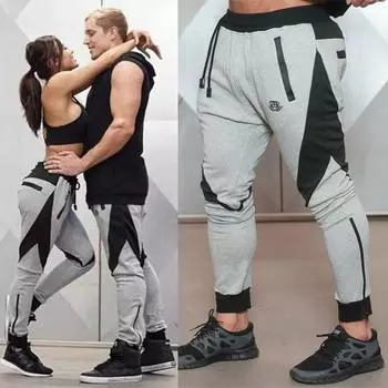 Мужские спортивные брюки, брюки для фитнеса, бега, дышащие, комфортные, тренировочные брюки, брюки для бега M серый